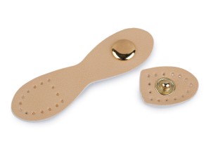 Zapięcie zatrzaskowe z ekoskóry - beżowe