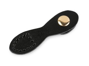 Zapięcie zatrzaskowe z ekoskóry - czarne