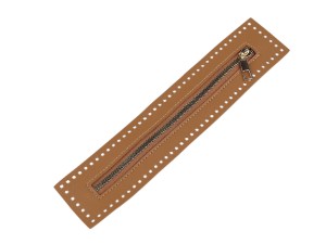 Baza z zamkiem błyskawicznym do torebki 6x27 cm - brązowa