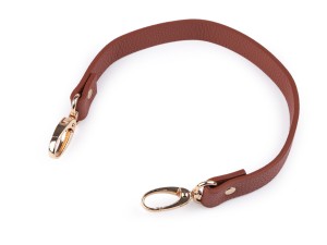 Ucho do torby skórzane z karabińczykami długość 41-43 cm - brązowe