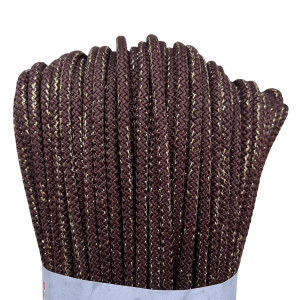 Sznurek do szycia poliestrowy 5mm - Brązowy + złota nitka - 100m