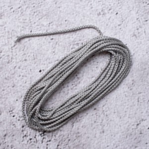  Sznurek polipropylenowy 4mm - z rdzeniem - Srebrny - 100m