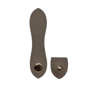 Zapięcie skórzane zatrzaskowe 11 cm Beżowe