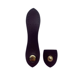 Zapięcie skórzane zatrzaskowe 11 cm Ciemny brąz