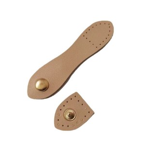 Zapięcie skórzane zatrzaskowe 9 cm Beżowe