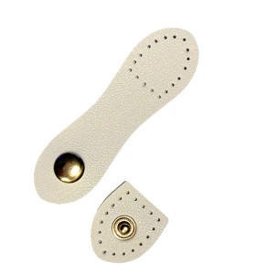 Zapięcie skórzane zatrzaskowe 9 cm Białe / Kremowe